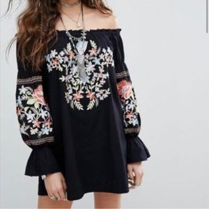 Free People off the shoulder embroidered dress
